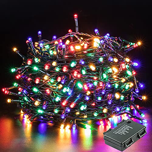 GlobaLink Christmas Fairy Lights Battery Powered, 40M/131FT 300LEDs Outdoor Christmas Lights, Waterproof Led String Lights with Timer & 8 Modes for Indoor Garden Wedding Party Decorations - Multicolor