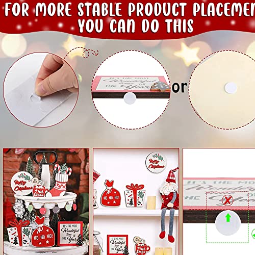 SHENGMEI 12 Pcs Christmas Farmhouse Tiered Tray Stand Decoration, Rustic Table Centerpiece Wooden Christmas Stocking Snowflakes Tabletop Signs for Xmas House Farmhouse Decor, 20 X 15cm