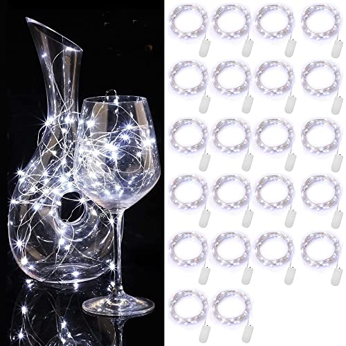 22 Pack LED Fairy Lights, 1M 10 LED Battery Operated String Lights Copper Wire Light for Home Garden Christmas Wedding Party Halloween Concerts Bars Clubs Indoor Outdoor Decoration (Cool White)