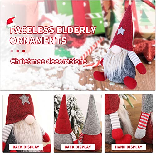 YANGTE 2 Pcs Christmas Gnomes Plush Santa, 11inch Christmas Gonk Dwarf Elf Figurines Xmas Ornaments Tabletop Decoration for Holiday Festival Supplies Plush Doll Gift