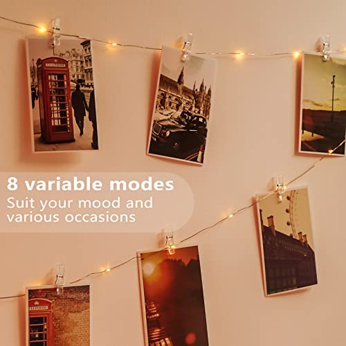 Koopower [2 Pack] 50 LEDs Battery Operated Fairy Lights [Timer & Remote], 6M Waterproof Micro Lights Copper Wire String Lights for Christmas Wedding Party (Warm White)