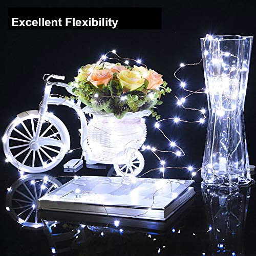 22 Pack LED Fairy Lights, 1M 10 LED Battery Operated String Lights Copper Wire Light for Home Garden Christmas Wedding Party Halloween Concerts Bars Clubs Indoor Outdoor Decoration (Cool White)