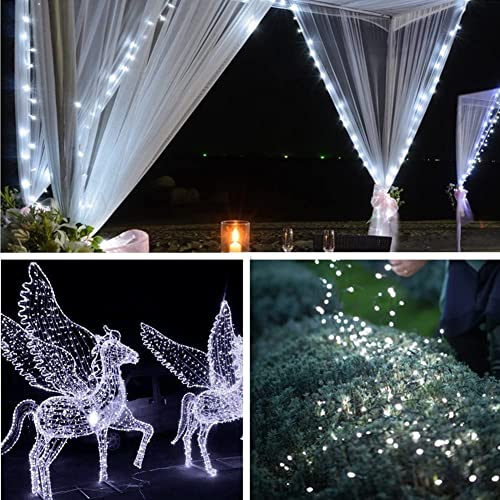 Chipark Fairy String Lights Battery Operated 2 Pack 12m 120 LED with Remote Timer Firefly Light 8 Modes Waterproof Copper Wire Lights for Indoor Outdoor Bedroom Garden Christmas Decorative(Cool White)
