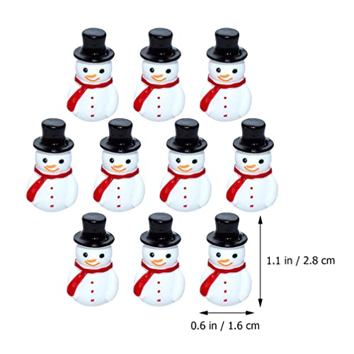 Toddmomy 20pcs Mini Snowman Figurines, Christmas Resin Snowman Decoration with Top Hat for DIY Crafts Christmas Micro Landscape Ornament, Black