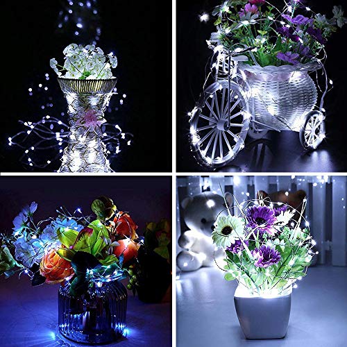 22 Pack LED Fairy Lights, 1M 10 LED Battery Operated String Lights Copper Wire Light for Home Garden Christmas Wedding Party Halloween Concerts Bars Clubs Indoor Outdoor Decoration (Cool White)
