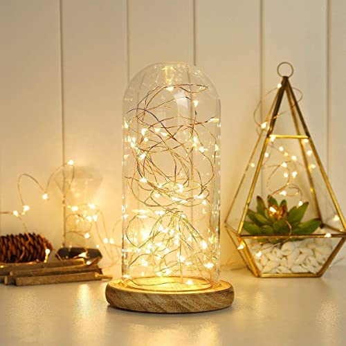 FANSIR Fairy Lights Battery Operated, 2 Pcs 10.8ft 30 LED Copper Wire String Lights Waterproof Fairy Lights for Indoor Outdoor Wedding Decor Bedroom Party Decoration(Warm White)