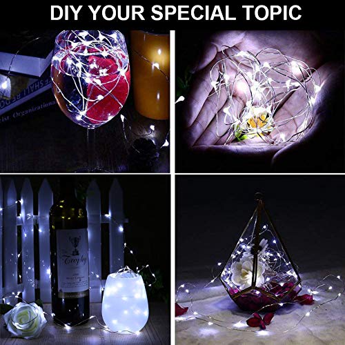22 Pack LED Fairy Lights, 1M 10 LED Battery Operated String Lights Copper Wire Light for Home Garden Christmas Wedding Party Halloween Concerts Bars Clubs Indoor Outdoor Decoration (Cool White)