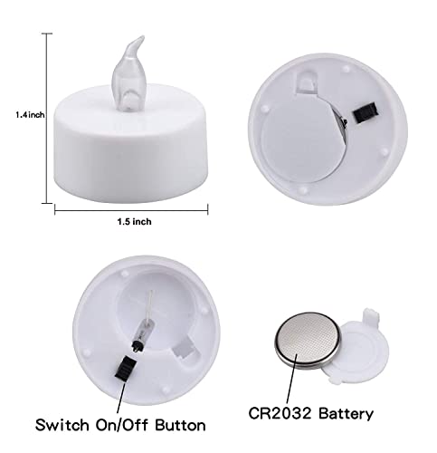 12 Pack Realistic and Bright Flickering Battery Operated Flameless LED Tea Lights Candles, tealights Electric Fake Candles for Halloween Christmas Weddings Festivals Decoration in Warm Yellow