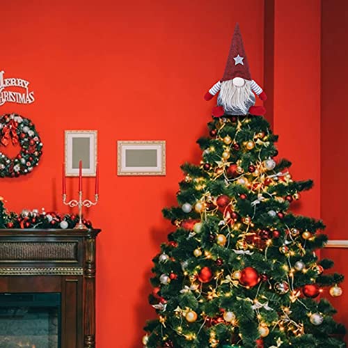 YANGTE 2 Pcs Christmas Gnomes Plush Santa, 11inch Christmas Gonk Dwarf Elf Figurines Xmas Ornaments Tabletop Decoration for Holiday Festival Supplies Plush Doll Gift