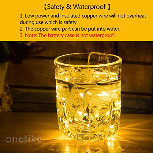 12 PCS LED Fairy String Lights Battery Operated, 20 LEDs 6.5Ft/2M Micro Copper Wire Lights, Waterproof Christmas Starry Decor Rope Lamps for DIY Wedding Party Festival Decorations (Warm White)