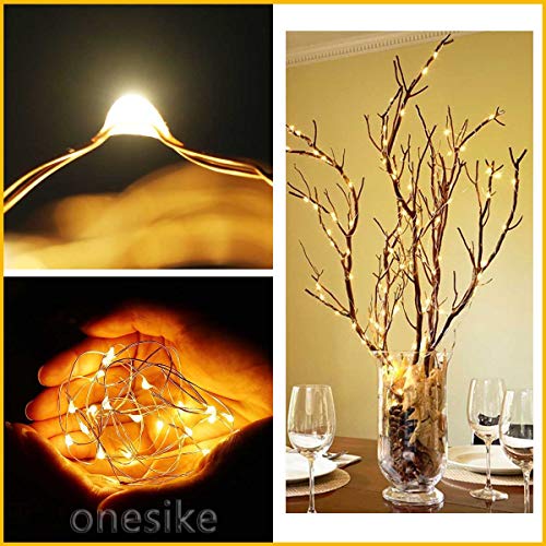 12 PCS LED Fairy String Lights Battery Operated, 20 LEDs 6.5Ft/2M Micro Copper Wire Lights, Waterproof Christmas Starry Decor Rope Lamps for DIY Wedding Party Festival Decorations (Warm White)