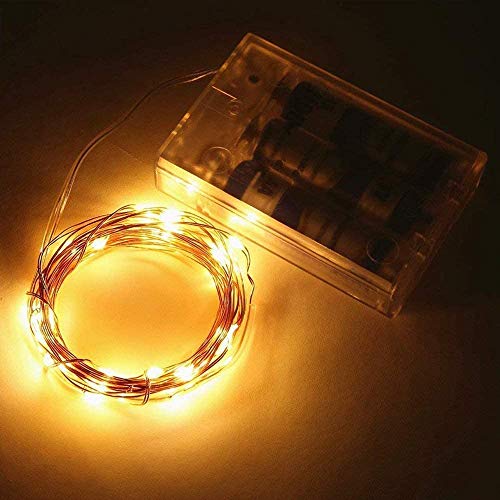 FANSIR Fairy Lights Battery Operated, 2 Pcs 10.8ft 30 LED Copper Wire String Lights Waterproof Fairy Lights for Indoor Outdoor Wedding Decor Bedroom Party Decoration(Warm White)