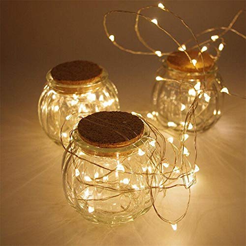 ANGMLN 2 Pack Fairy String Lights Battery Operated 3M 30LED Copper Wire Firefly Small led Lights Starry String Lights DIY Wedding Party Jars Home Garden Indoor Outdoor Decor (Warm White)