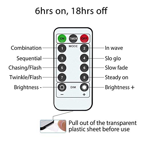 DeepDream LED Fairy String Lights,Battery Powered 200LED 20m/66Ft 8 Modes Copper Wire Waterproof Fairy Lights with Remote Timer Indoor Outdoor for Christmas,Patio,Garden, Wedding,Bedroom-Warm White