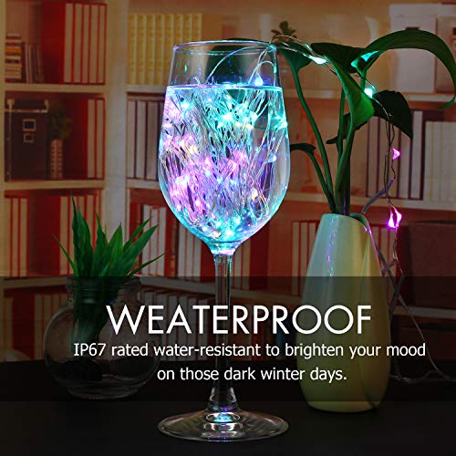 Coloured Fairy Lights Battery Operated, 30 Micro LED Copper Wire String Fairy Lights Indoor, 3m Waterproof Starry Lights for Wedding, Party, Bedroom, Christmas Decor, Multi Coloured