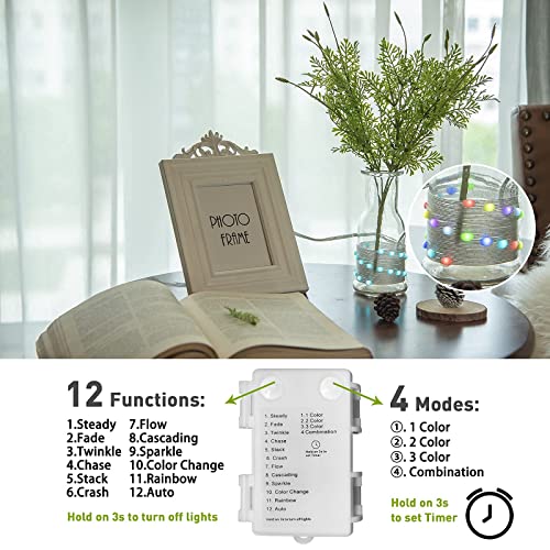 Eambrite Battery Operated Fairy Lights 3m 30 LED Colour Changing String Lights Waterproof for Indoor Outdoor Party Wedding Home Holiday Christmas Decoration