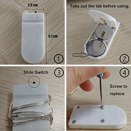 ANGMLN 2 Pack Fairy String Lights Battery Operated 3M 30LED Copper Wire Firefly Small led Lights Starry String Lights DIY Wedding Party Jars Home Garden Indoor Outdoor Decor (Warm White)