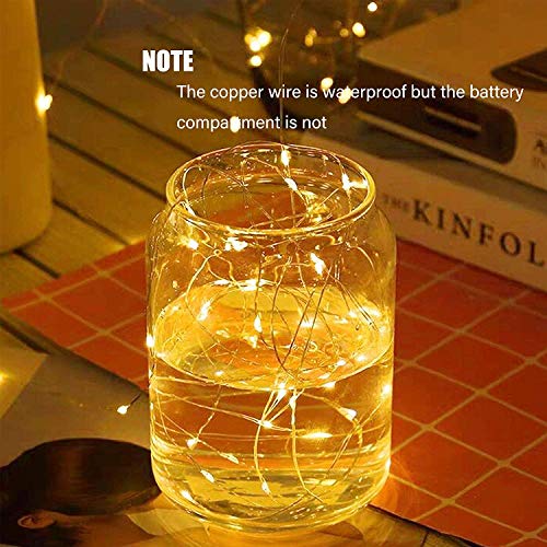 ANGMLN 2 Pack Fairy String Lights Battery Operated 3M 30LED Copper Wire Firefly Small led Lights Starry String Lights DIY Wedding Party Jars Home Garden Indoor Outdoor Decor (Warm White)