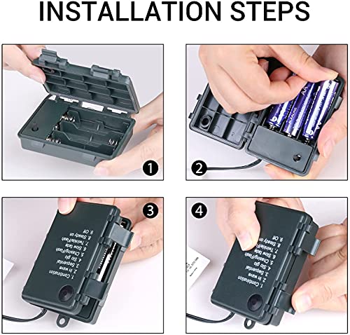 Avoalre Christmas String Lights 40m 300LEDs Battery Powered Fairy Light Indoor Outdoor Auto Timer Decoration with 8 Changing Modes for Xmas, Christmas Tree,Wedding, Party, Birthday - Warm White