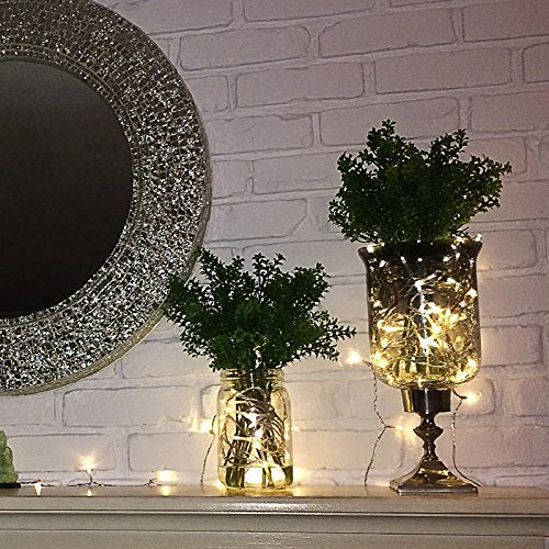 Koopower 50 LED Battery Operated Fairy Lights [Timer & Remote] 6M IP65 Waterproof for Indoor Outdoor (Home, Wedding, Party Decor), 8 Modes, Warm White