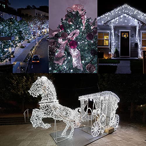 Fairy Lights Battery Operated, 2 Pack 12M 120 LED String Lights Copper Wire Lights with Remote 8 Modes Waterproof Decorative Lighting for Outdoor/Indoor Bedroom Party Wedding Christmas (White)