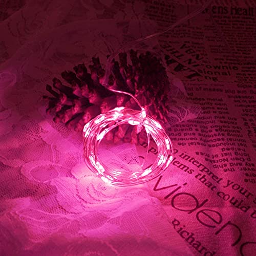 Pink Fairy Lights, Dalugo 30 LED Battery Operated Pink Led Lights for Girls Bedroom Valentines Decorations Christmas Birthday