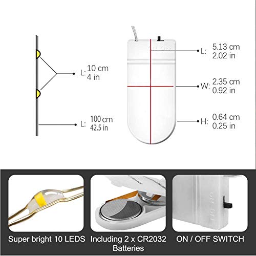 Uoging LED String Lights 20 Pack 1M 10 LED Fairy Lights, Battery Operated Copper Wire Lights for Bedroom Christmas Wedding Party Festival Decoration Outdoor Camping