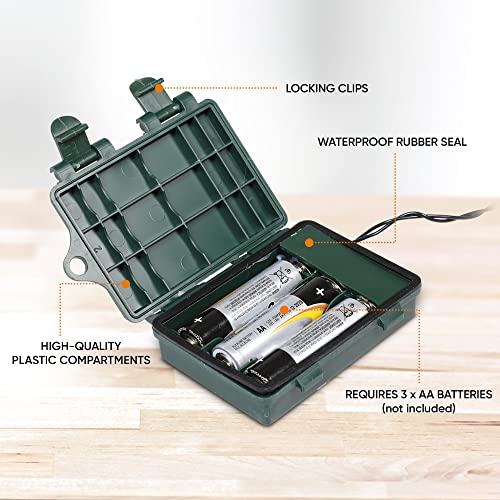 ASAB Battery Operated LED Lights | 50 LED Outdoor Decoration Lights | Waterproof Battery Box | 8 Flashing Modes | Indoor Outdoor Fairy Lights | Christmas Wedding Festive Decoration - Warm White