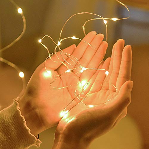 Metaku Fairy Lights Battery Operated 10Ft/3M 30 LED String Lights Twinkle Christmas Lights Indoor Decorative Mini Lights for Home Bedroom Garden Wedding Party Festival Decorations (Warm White, 1 Pack)