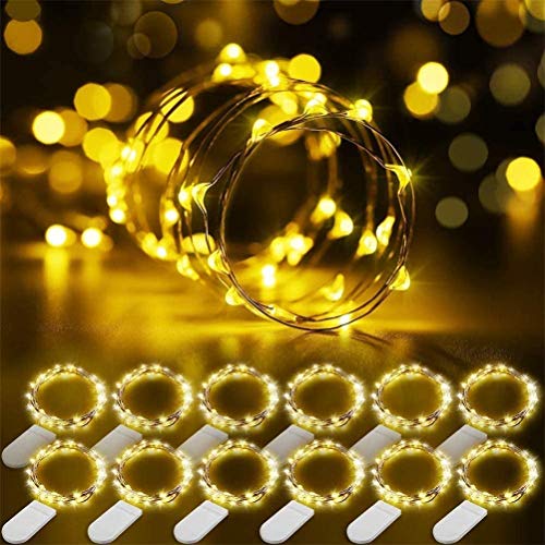 Uoging LED String Lights 20 Pack 1M 10 LED Fairy Lights, Battery Operated Copper Wire Lights for Bedroom Christmas Wedding Party Festival Decoration Outdoor Camping
