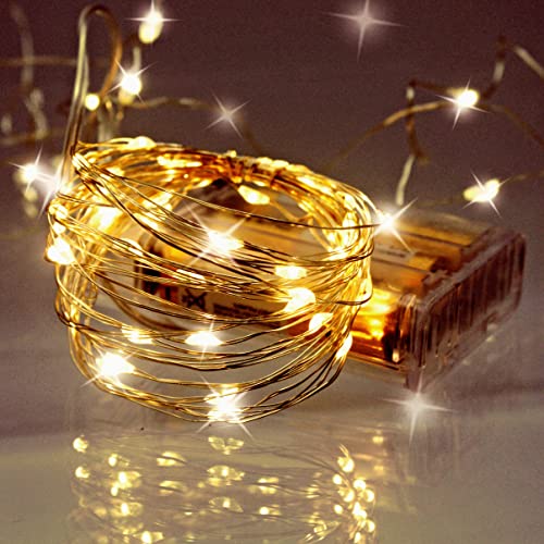 LAC Battery Fairy Lights 5M 50 Battery Led Lights | Copper Wire Fairy Lights Battery Operated Battery Christmas Lights Decoration | Battery Lights Indoor Bedroom String Lights | Battery Powered Lights