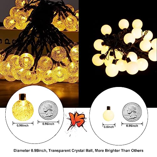 RJEDL [2 Pack] Garden Lights Battery Operated, 9m 60LED with 8 Modes, Waterproof Crystal Balls String Lights Decoration for Outdoor Indoor Christmas Bedroom Garden Room Party Camping