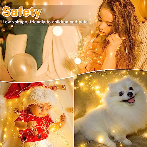 ZeMu Fairy Lights Battery Operated, 5m 50 LEDs Copper Wire String Lights, Waterproof Micro Outdoor/Indoor Lights, Small Warm White Lights for Bedroom Outside Wedding Jars Bottle Decorations