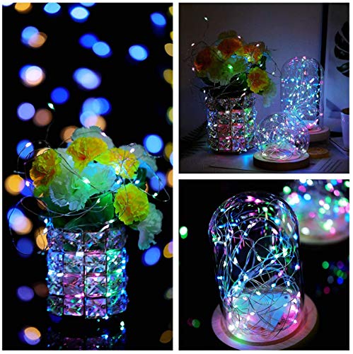 [12 Pack]Ooklee® Fairy Bottle Lights Battery Operated, 2m 20 LED Copper Wire String Light, Rainbow Twinkle Starry Lighting for Table Party Wedding Indoor Jar Garden Christmas Decorations(Multi Colour)