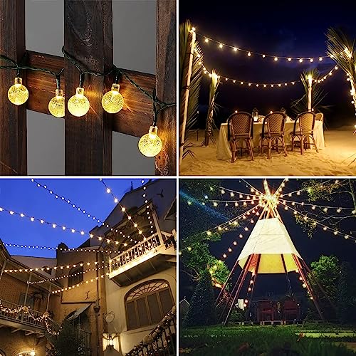 RJEDL [2 Pack] Garden Lights Battery Operated, 9m 60LED with 8 Modes, Waterproof Crystal Balls String Lights Decoration for Outdoor Indoor Christmas Bedroom Garden Room Party Camping