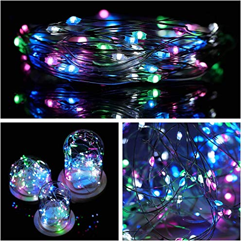 [12 Pack]Ooklee® Fairy Bottle Lights Battery Operated, 2m 20 LED Copper Wire String Light, Rainbow Twinkle Starry Lighting for Table Party Wedding Indoor Jar Garden Christmas Decorations(Multi Colour)