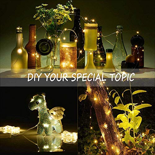 Vacoulery Led Fairy String Lights, 1M 10 LEDs Battery Operated Warm White Lights Copper Wire Fairy Lights for Home Garden Wedding Party Christmas Halloween Indoor Outdoor Decorations (20 Pack)