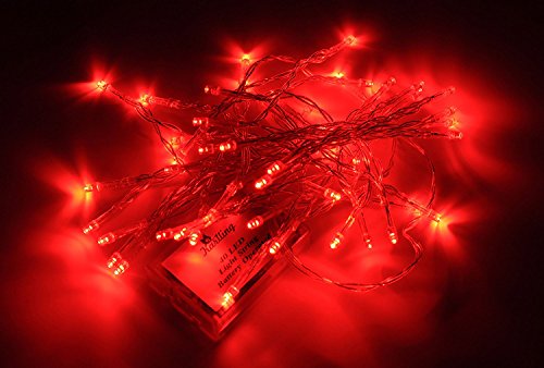 Karlling Battery Operated Red 40 LED Fairy Light String Wedding Party Xmas Decorations(Red)