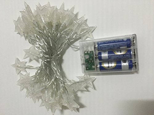 Timewanderer Warm White String Fairy AA Battery Operated Bright LED Decorative Lights Clear Wire for Christmas DIY (5M 50 Stars)