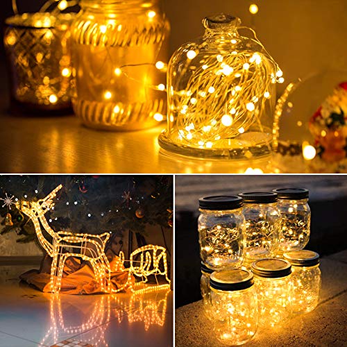 TOPYIYI Fairy Lights, 2 Pack 12M/39Ft 120LED Fairy Lights Battery Operated, 8 Light Modes Flexible Copper Wire String Lights with Remote,Indoor Outdoor Fairy Lights for Christmas Bedroom Garden Party