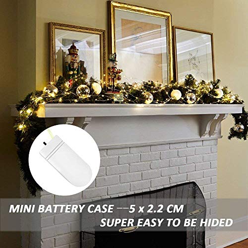 Vacoulery Led Fairy String Lights, 1M 10 LEDs Battery Operated Warm White Lights Copper Wire Fairy Lights for Home Garden Wedding Party Christmas Halloween Indoor Outdoor Decorations (20 Pack)