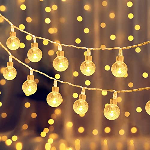 Fairy Lights Battery Operated Outdoor Lights 20FT 40 LED Globe String Lights Indoor Outdoor Waterproof Twinkle Christmas Lights for Garden Patio Gazebo Balcony Bedroom Xmax Tree Decorations Warm White