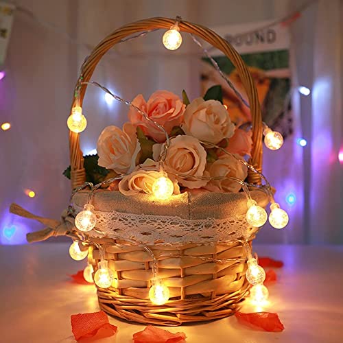 Fairy Lights Battery Operated Outdoor Lights 20FT 40 LED Globe String Lights Indoor Outdoor Waterproof Twinkle Christmas Lights for Garden Patio Gazebo Balcony Bedroom Xmax Tree Decorations Warm White
