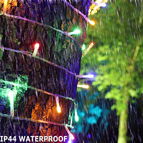 YOSION 100 LED String Fairy Lights Battery Power Operated 8 Modes Timer Function Rainproof Christmas Halloween Garden Party Wedding Decoration(100, Multi)