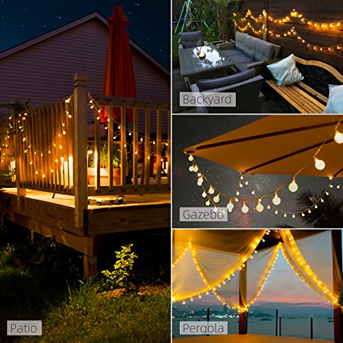 Fairy Lights Battery Operated Outdoor Lights 20FT 40 LED Globe String Lights Indoor Outdoor Waterproof Twinkle Christmas Lights for Garden Patio Gazebo Balcony Bedroom Xmax Tree Decorations Warm White