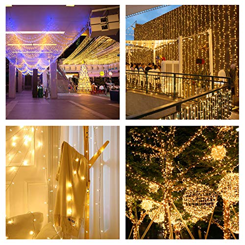 Battery Operated Fairy Lights 2 Pack 50 LEDs 5m 8 Lighting Modes Timer Function IP65 Waterproof Warm White for Christmas
