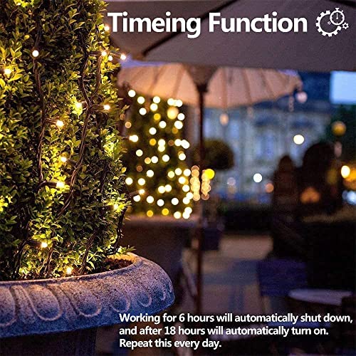 DBFAIRY 4 Pack Christmas Tree Fairy Lights 16.5FT/5M Battery Operated Timer Lights 50 Warm White LEDs Hanging Light String Timer Function for Xmas,Garden,Party, Wreaths, Holiday Season