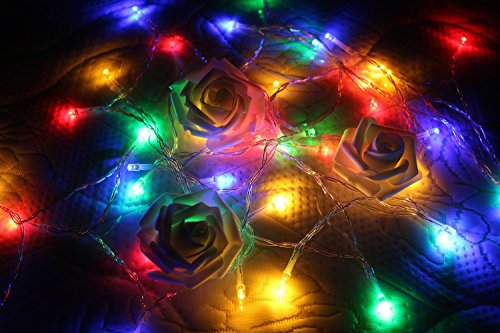 Timewanderer RGB Colorful Led String Fairy Light AA Battery Operated Bright LED Lights Decorative Lights on Clear Wire for Home DIY Decoration (4M 40 LEDs)