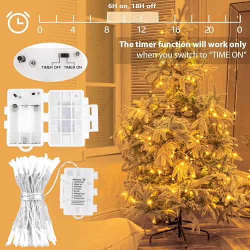 Koopower Battery Waterproof Fairy Lights with 10M 100 Warm White LEDs