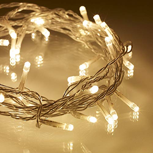 SHATCHI 20 Warm White LED Lights Clear Cable Battery Operated Fairy String Christmas Tree Wedding Party Birthday Garden Party Window Decorations